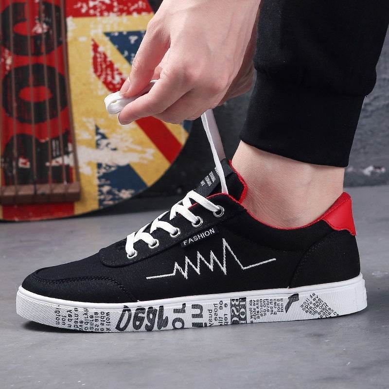 Men's canvas shoes sports casual men's shoes flat shoes men - Mubimart