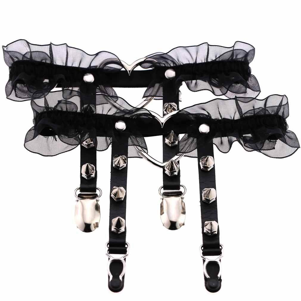 Sexy sexy peach heart garter belt - Mubimart