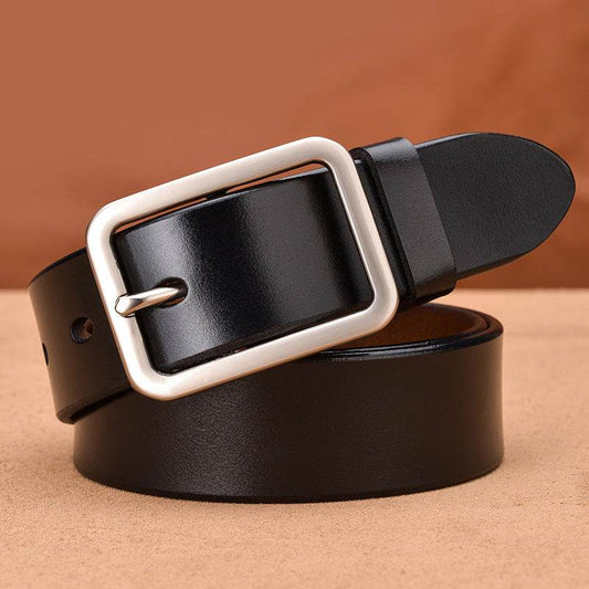 Leather belt buckle belt - Mubimart
