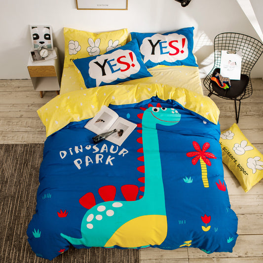 Cartoon four-piece cotton duvet cover