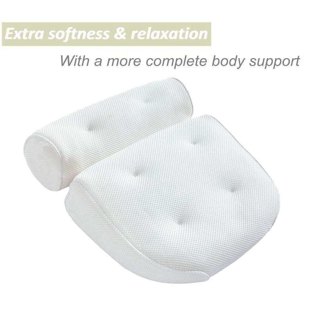 6 suction cups bath pillow 3D net bathtub pillow - Mubimart