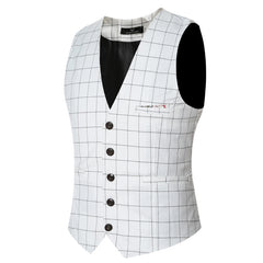 Korean Men's Formal Suit V-necked Vest