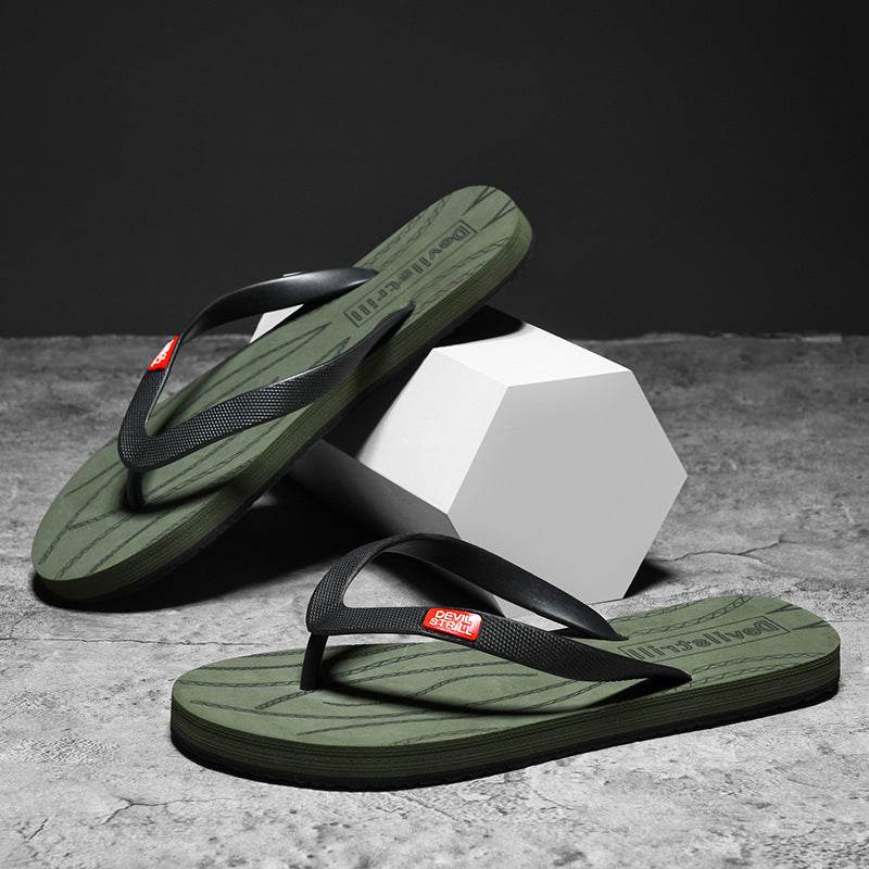 Flip Flops Men's Non-slip Flip-flop Beach Slippers - Mubimart