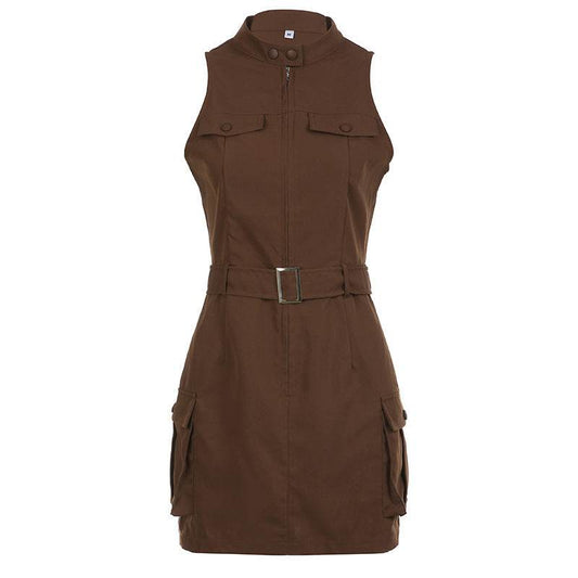 Women's Fashion Slim Work Style Waistband Undershirt Package Hip Dress - Mubimart