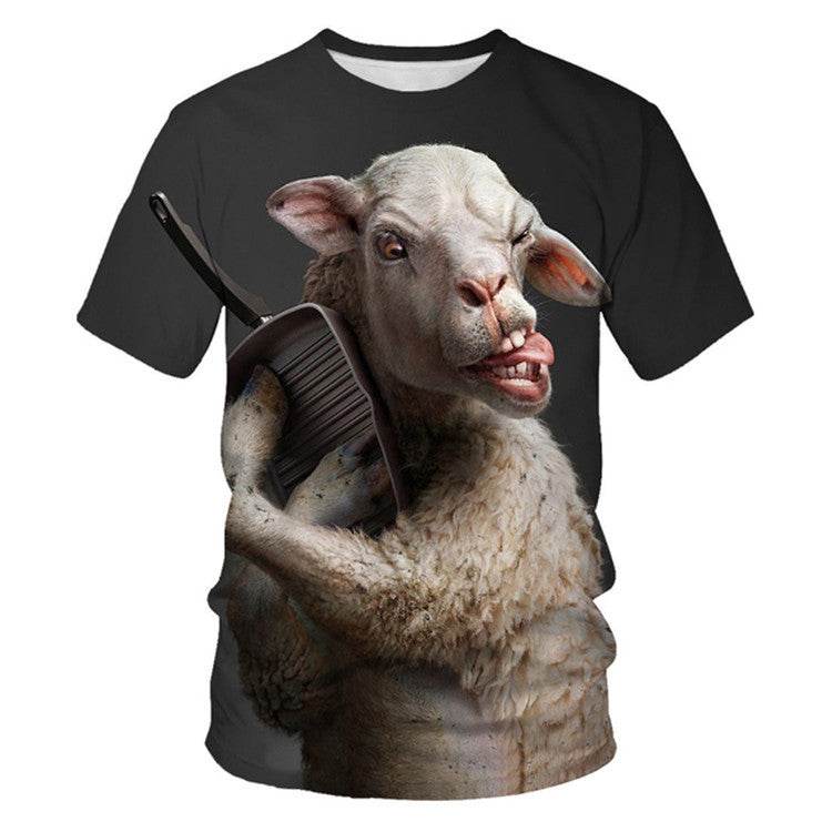 3D Digital Printing Mens Fashion Short Sleeved T Shirt - Mubimart