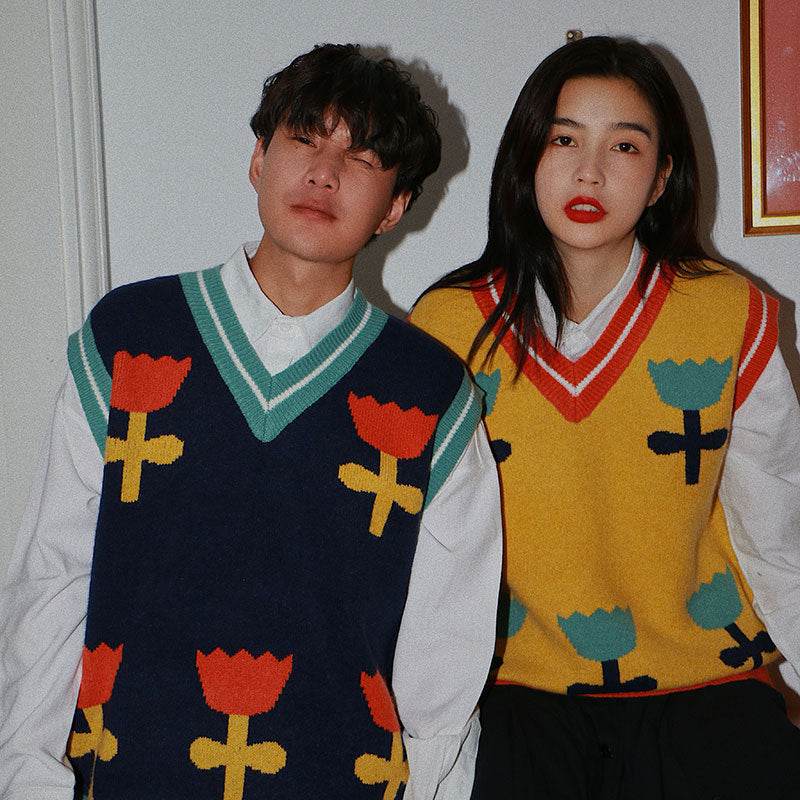Loose sweater vest - Mubimart