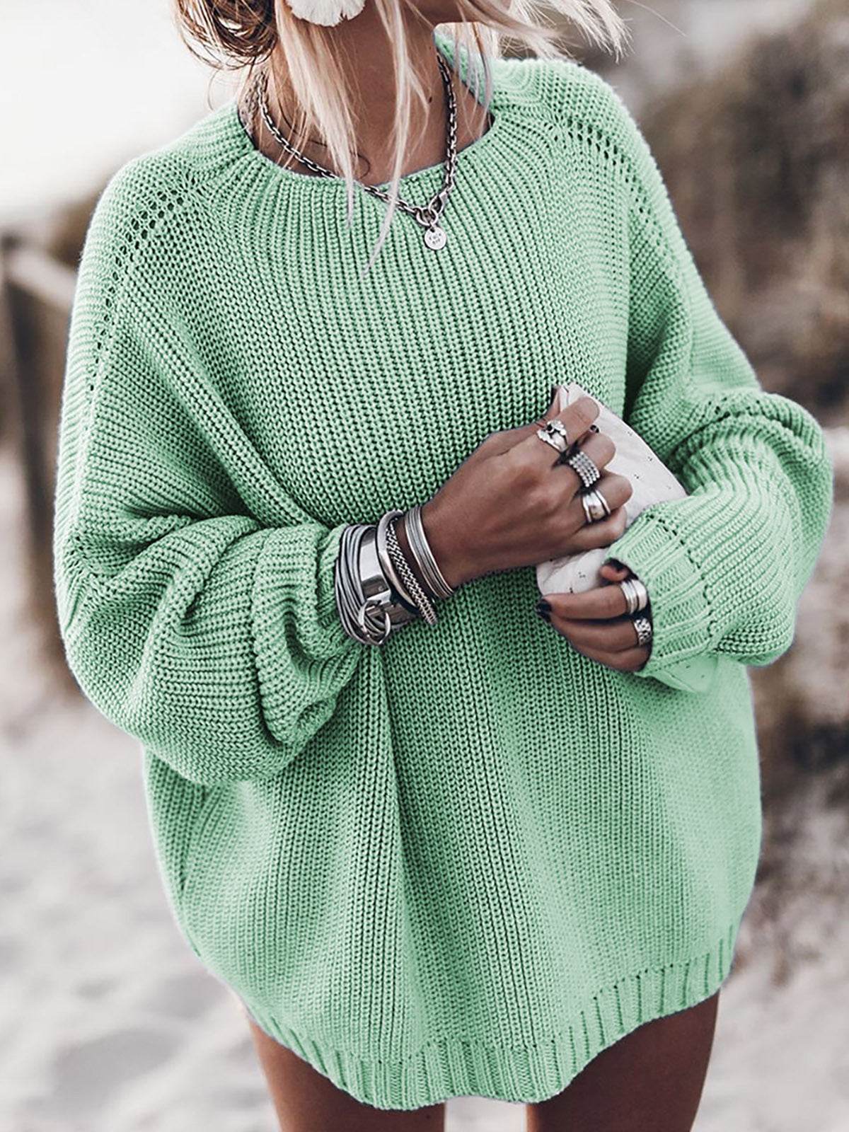 Loose plus size sweater coat - Mubimart