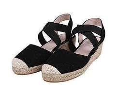 Middle heel wedge student baotou sandals