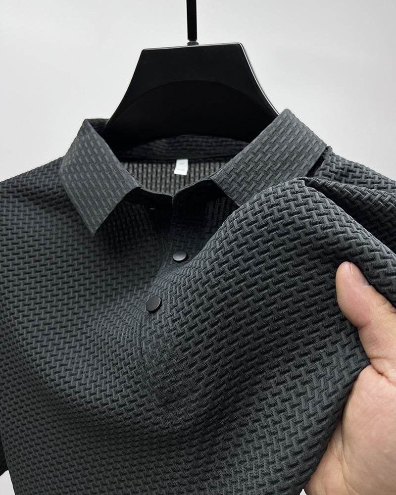Mesh Ice Silk Short Sleeve T-shirt Mens Clothing - Mubimart
