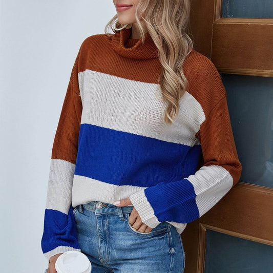Striped turtleneck sweater - Mubimart