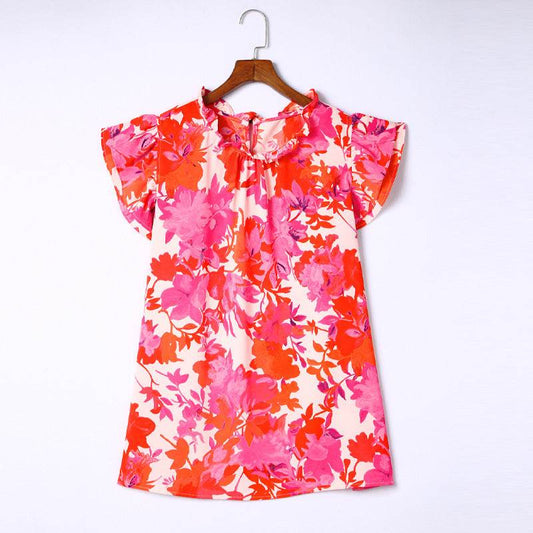 Women's Floral Print Plus Size Pullover - Mubimart