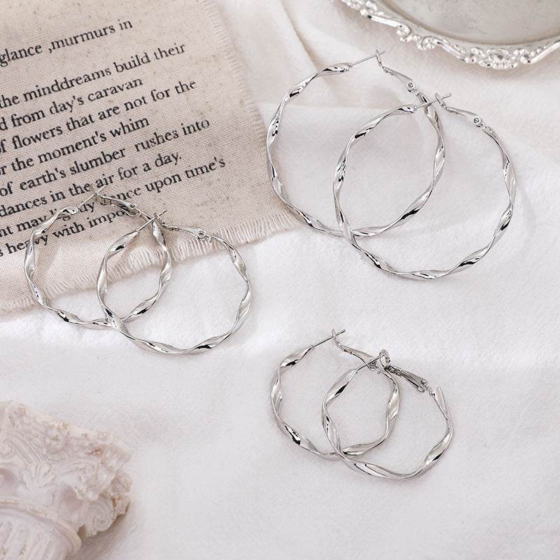 Metal hoop earrings - Mubimart
