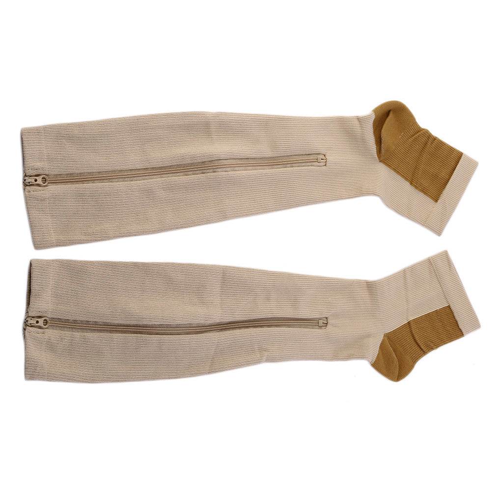 Women Slimming Zippered Compression Socks - Mubimart