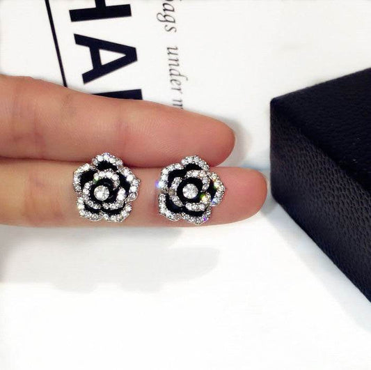 Rose Temperament Stud Earrings For Women - Mubimart