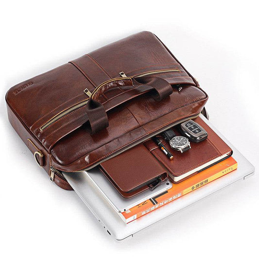 New leather men's briefcase - Mubimart