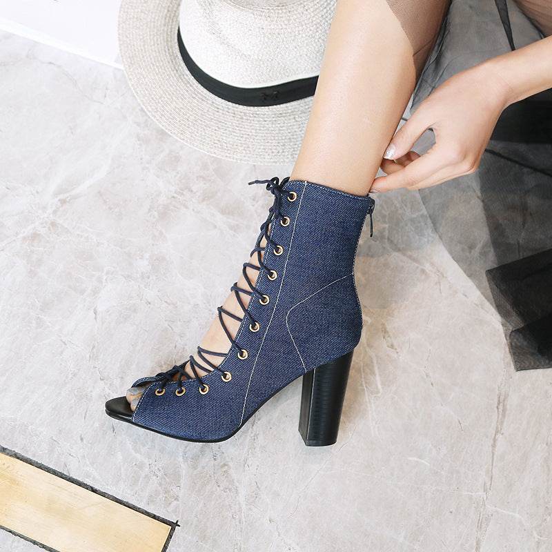 Denim high heels - Mubimart