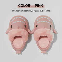 Winter Shark Slippers Detachable Warm Fuzzy Slippers Bedroom House Shoes Women - Mubimart -  