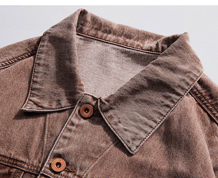 Mens Vintage Denim Jacket Cross - Mubimart