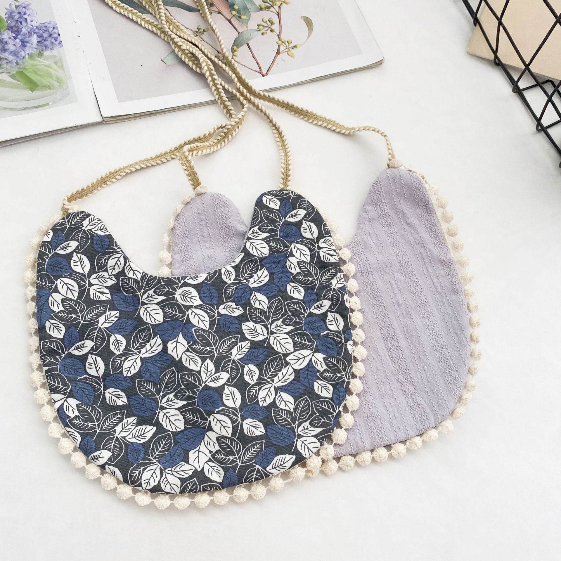 Double-sided AB Face Baby Bib Beanie Lace Newborn Bib - Mubimart