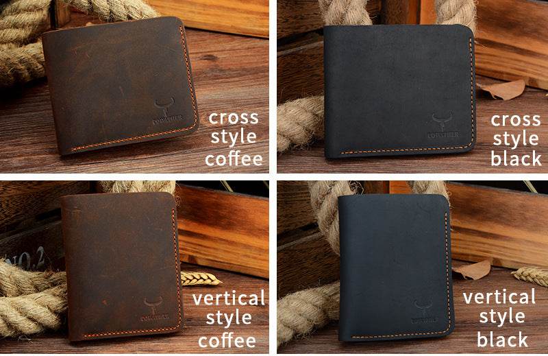 Business Fashion Men Retro Short Wallet - Mubimart