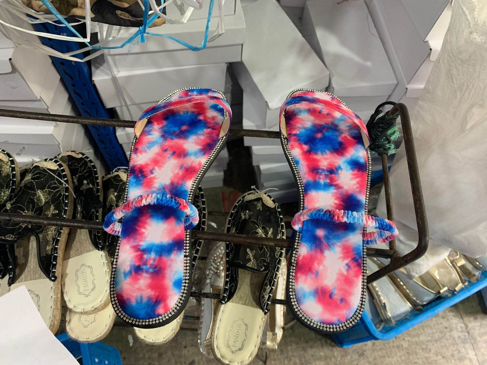 Color flower sandals women flat - Mubimart