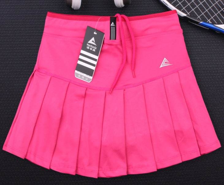 New Girls Tennis Skirts with Safety Shorts , Quick Dry Women Badminton Skirt - Mubimart
