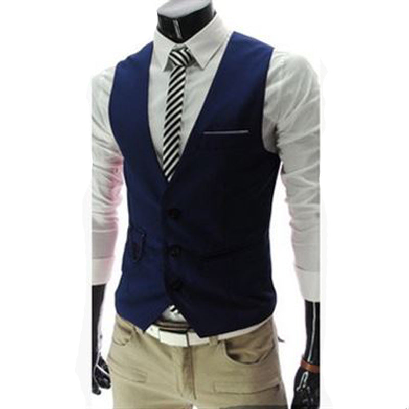 Men's Suit Vest Hairstylist Korean Style Slim