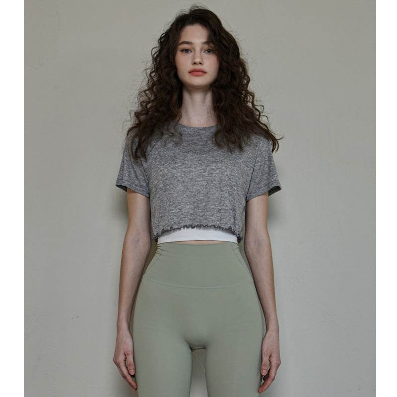 Yoga Clothes Short Sleeve Workout Top - Mubimart