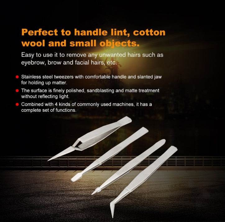 Stainless Steel Tweezers Set For DIY Jewelry - Mubimart