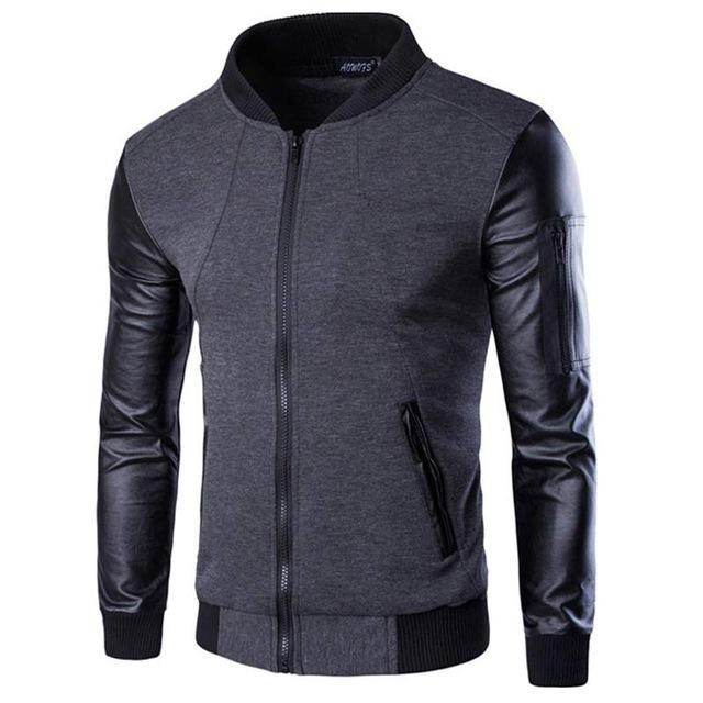 Mens Patchwork Sleeve Jacket - Mubimart