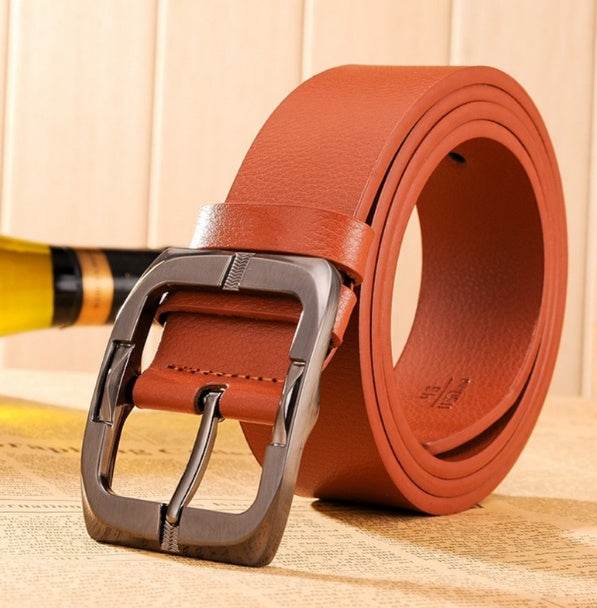 New Brand High Quality Men's Belts Luxury Brand Leather Belt Pin Buckle Black Business Pants Belt Belt Men's Belt - Mubimart