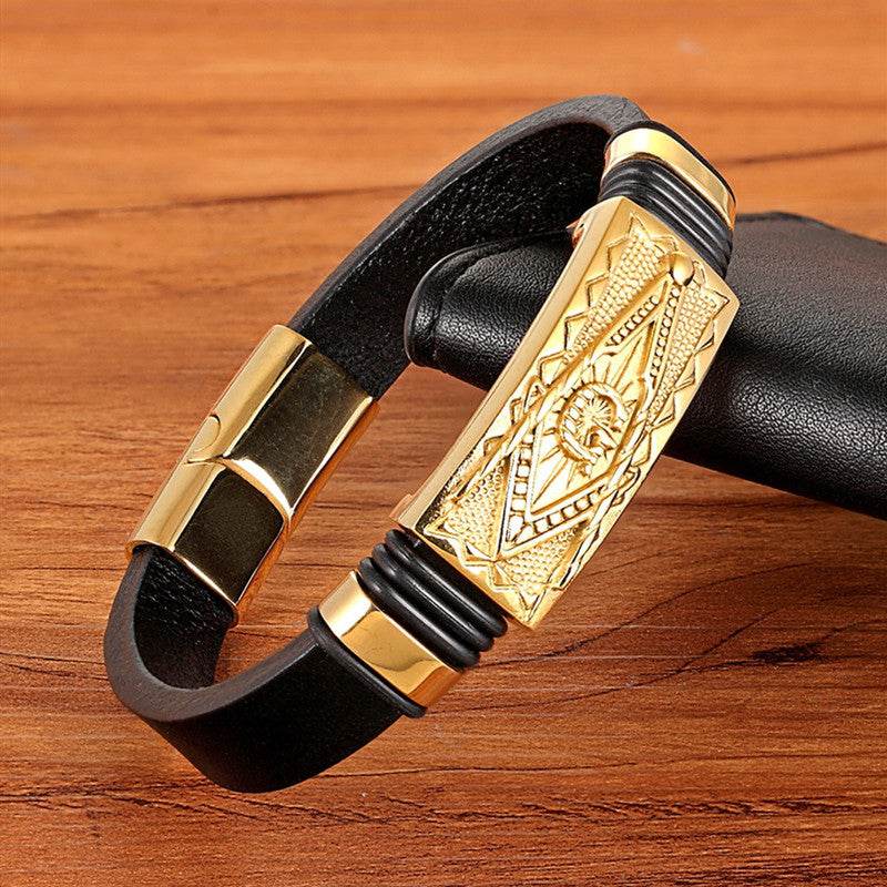 Scorpion Bracelet Leather Woven Bracelet Men - Mubimart