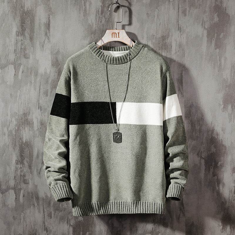 Loose-colored pullover sweater handsome sweater - Mubimart