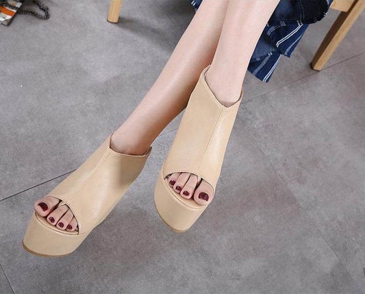 Stylish wild wedge sandals - Mubimart