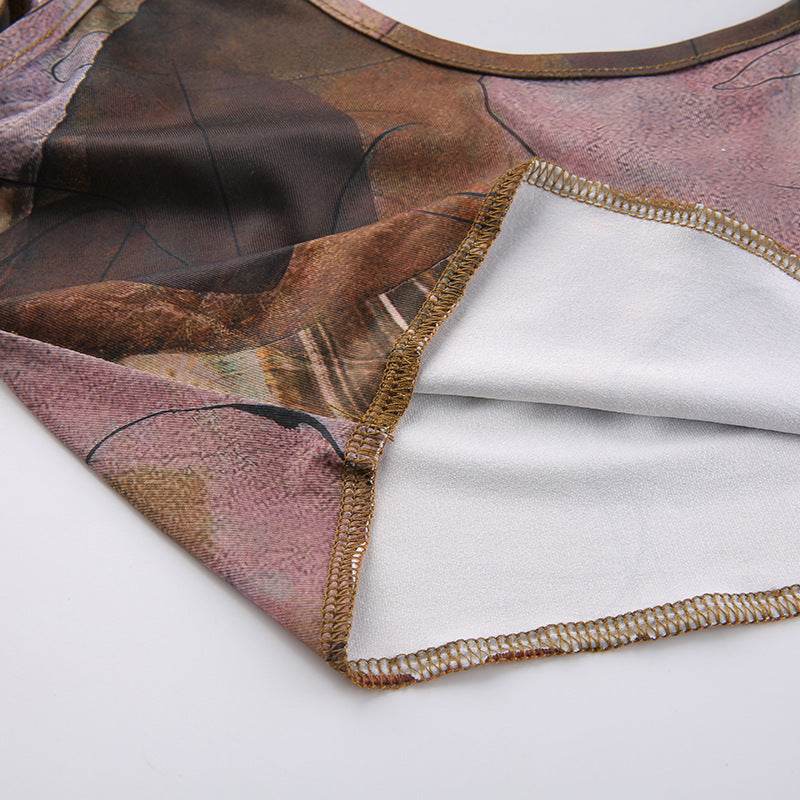 Women's Fashion Abstract Print Camisole Top - Mubimart