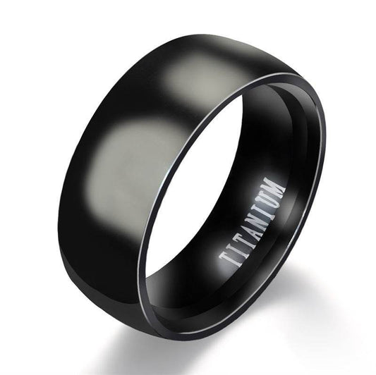 Men's Black Titanium Ring Matte Finished Classic Engagement Anel Jewelry For Male Wedding Bands - Mubimart