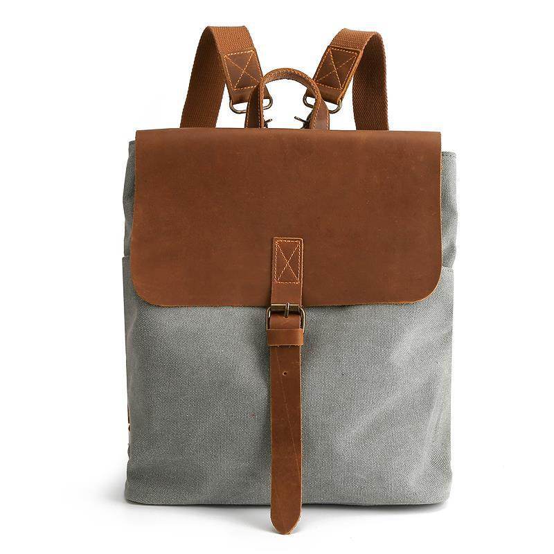 Retro backpack crazy horse leather women - Mubimart