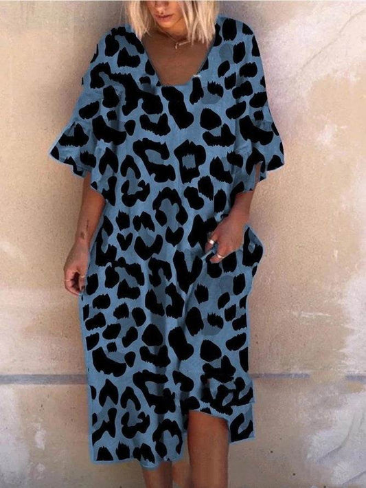 Loose casual plus size dress - Mubimart