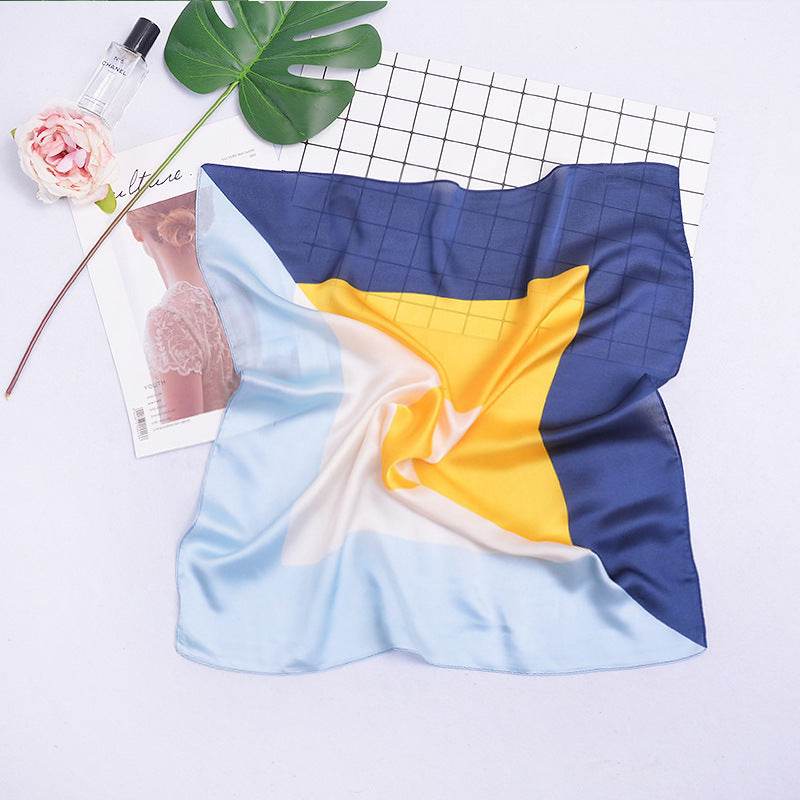 New Simulated Silk Satin Printed Scarves - Mubimart