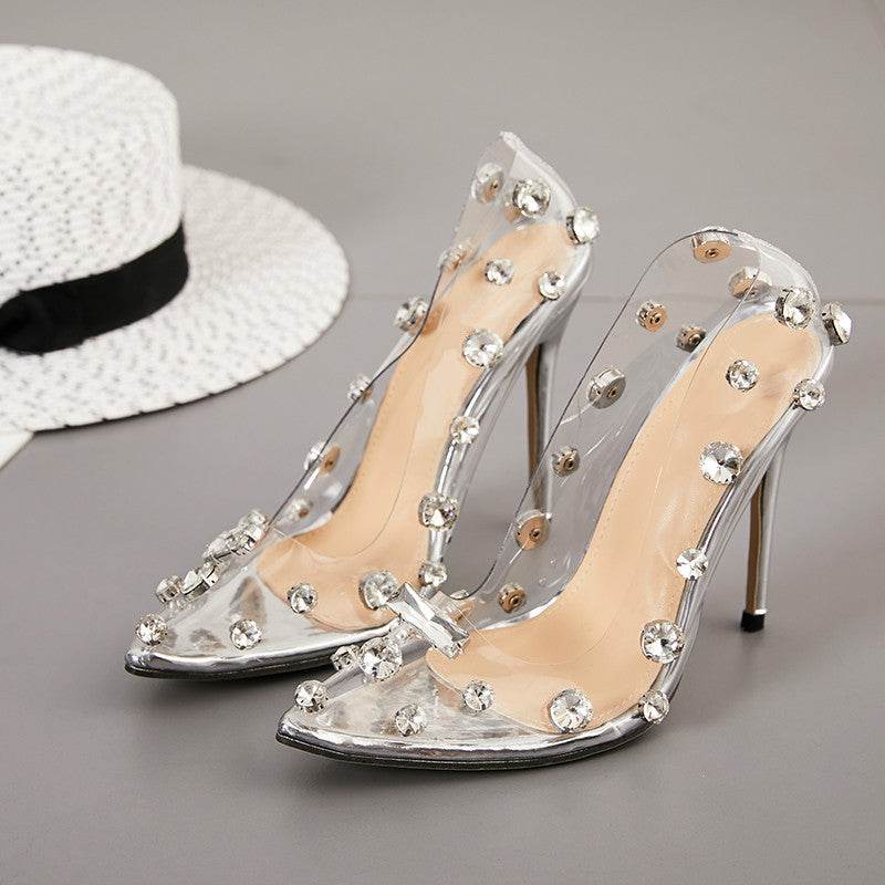 Rhinestone high heels - Mubimart