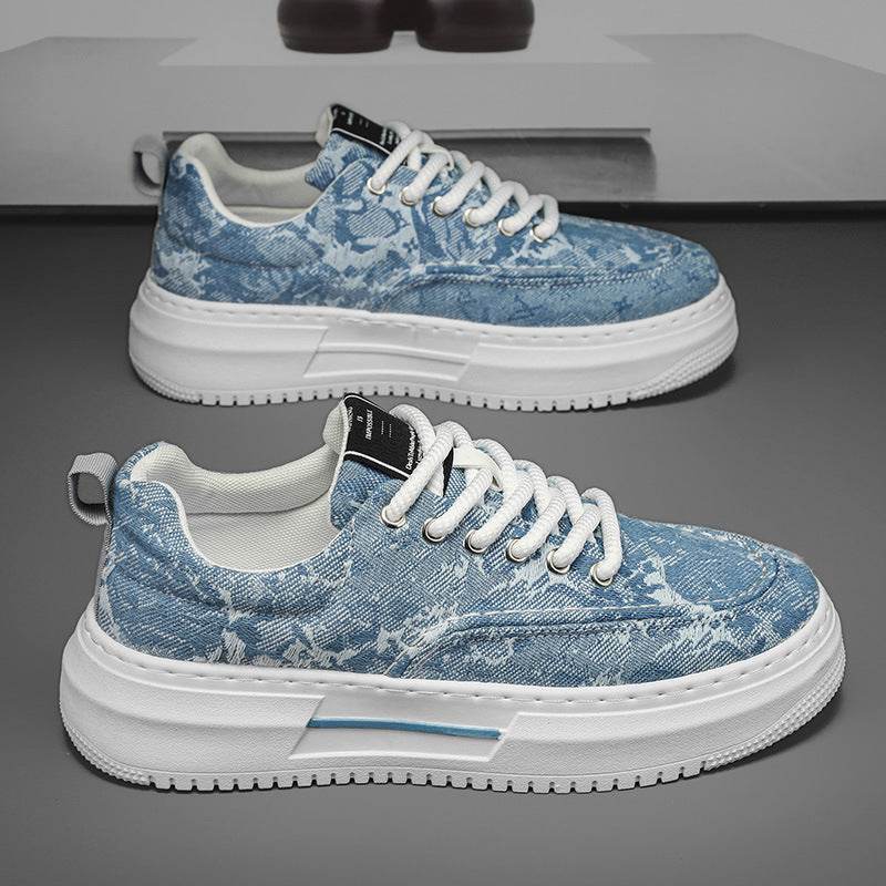 Denim Fashionable Men's Shoes Cloth Thick Bottom Increased Comfort - Mubimart