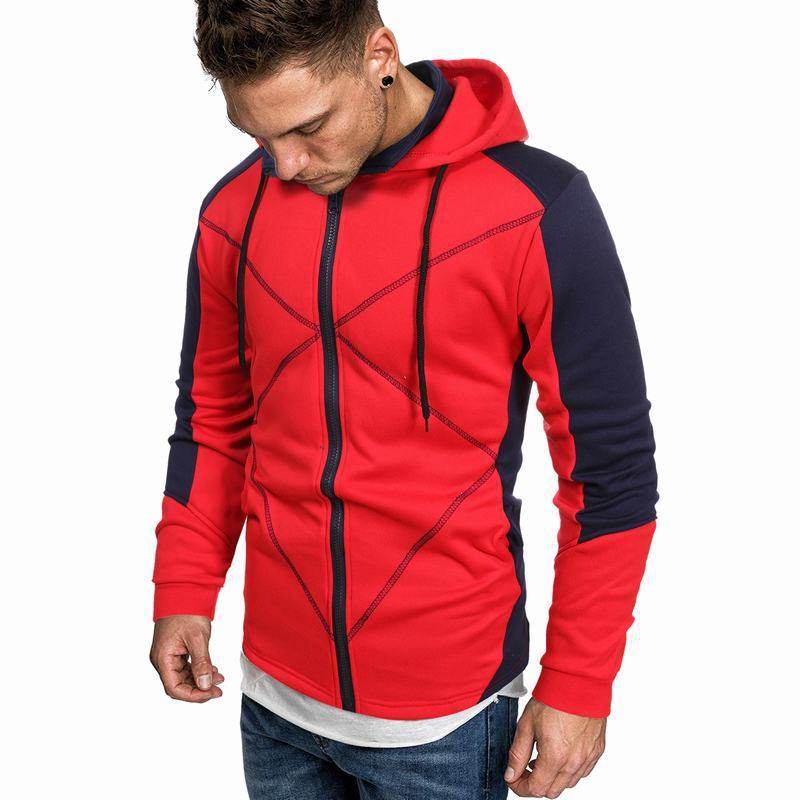 Men's Hooded Zipper Cardigan Sports Hoodie - Mubimart