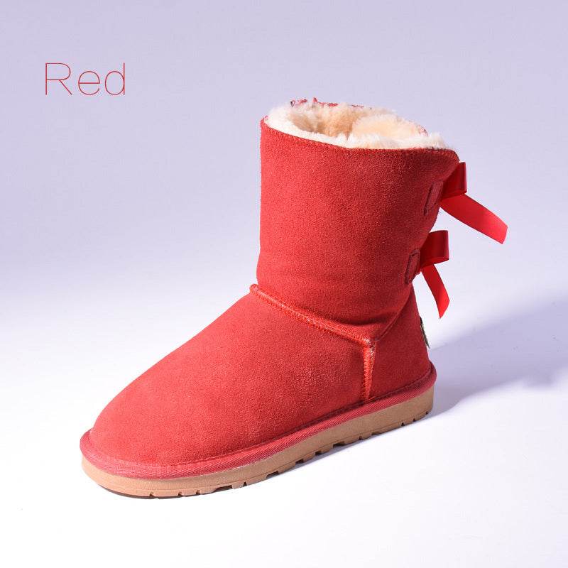 High Quality SALE Women Australia Snow Boots Warm Fur Baileys Bow Boots Women Winter Boots Snow Boots Big Size - Mubimart