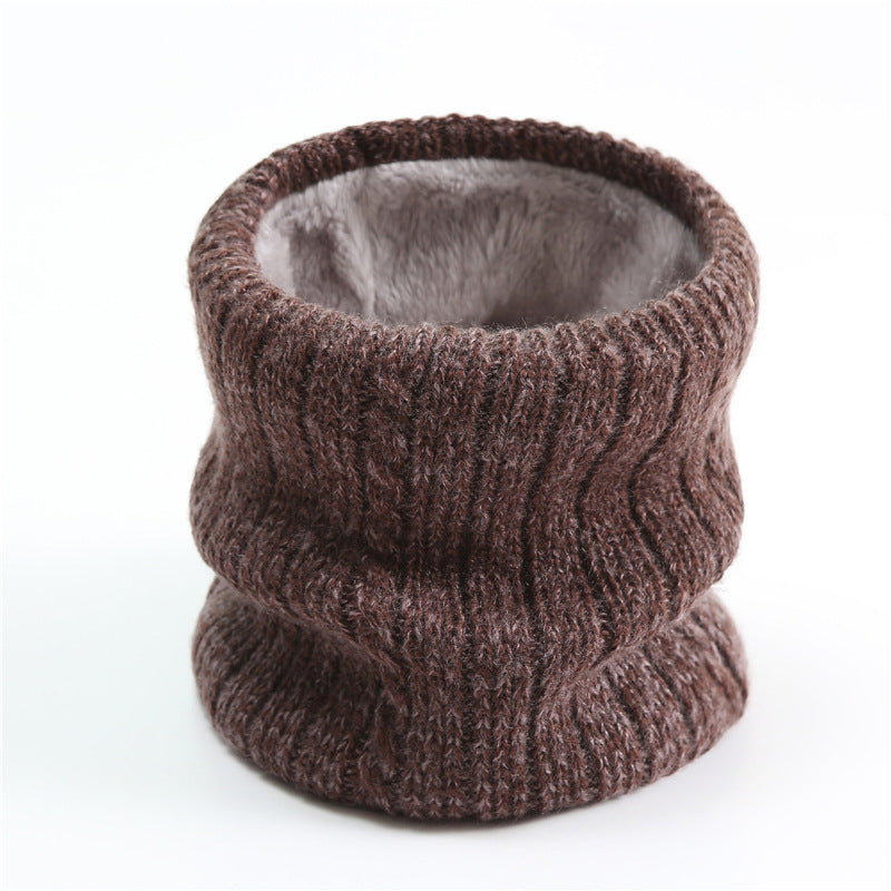 Twist Wide Striped Fleece-lined Knitting Scarf For Men