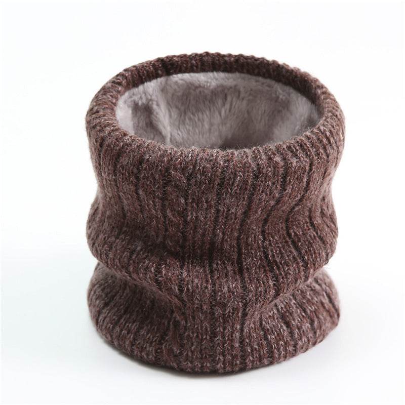 Twist Wide Striped Fleece-lined Knitting Scarf For Men - Mubimart