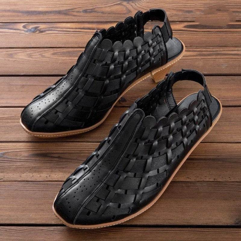 Cross weave wedge booties - Mubimart