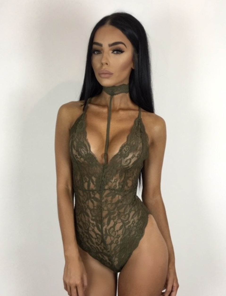 Sexy lace bodysuit - Mubimart
