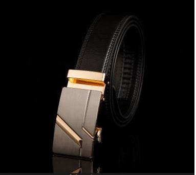 Men's leather factory direct belt buckle leather belt men's automatic belt belt wholesale business - Mubimart