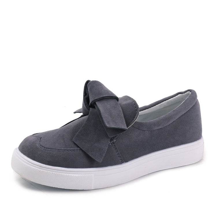 Women Nubuck Loafers Casual Bowknot Shoes - Mubimart