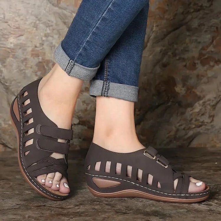 Effen kleur holle dames sandalen